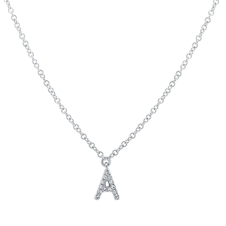 Diamond Initial Pendant - Letter A