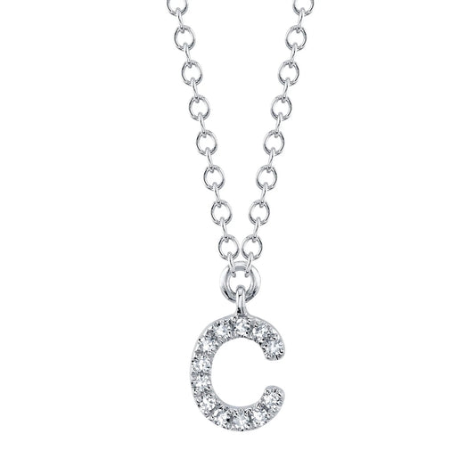 Diamond Initial Pendant - Letter C