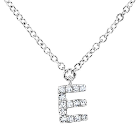 Diamond Initial Pendant - Letter E