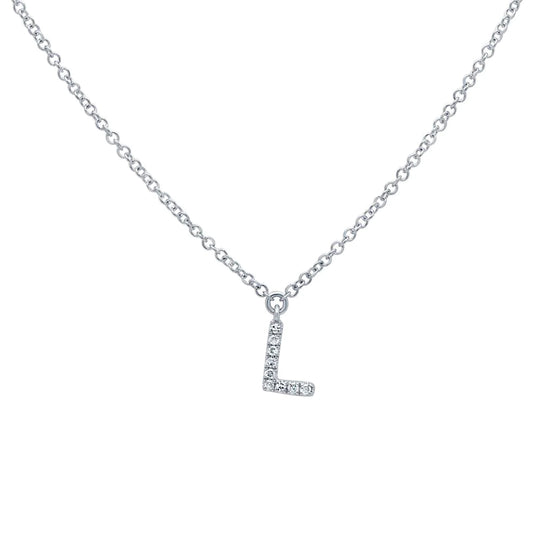 Diamond Initial Pendant - Letter L