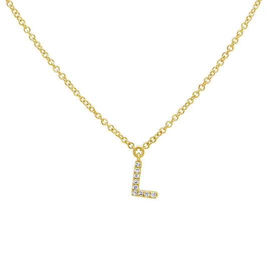 Diamond Initial Pendant - Letter L