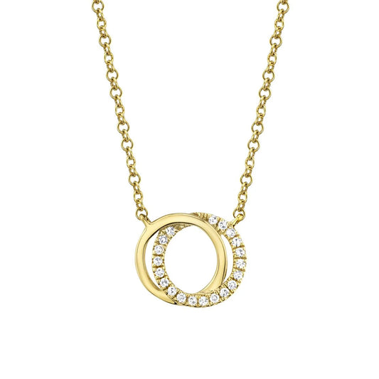 Diamond Love Knot Circle Necklace