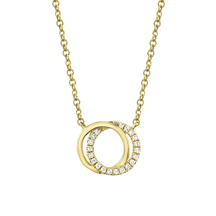 Diamond Love Knot Circle Necklace