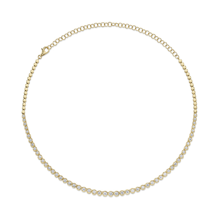 Diamond Bezel Tennis Necklace