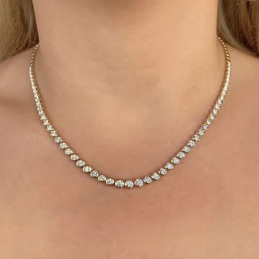 Diamond Bezel Tennis Necklace