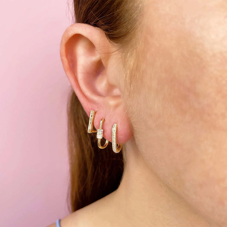 Diamond Oblong Hoops