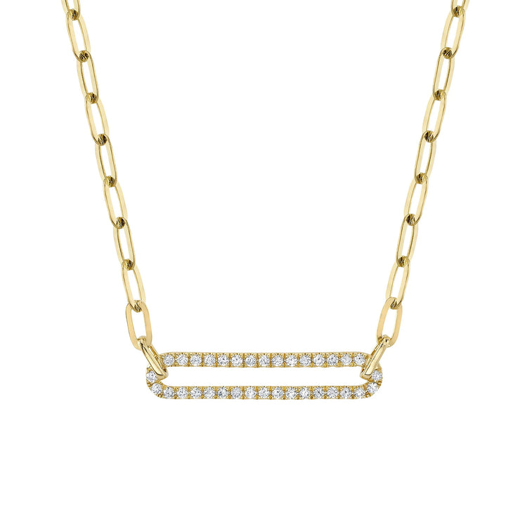 Diamond Paperclip Link Necklace