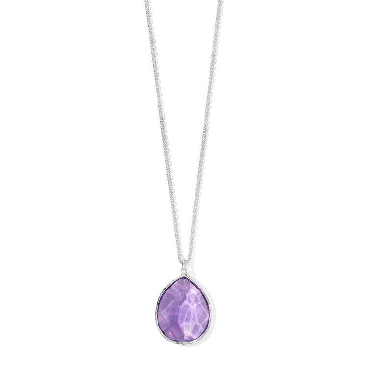 Amethyst Large Rock Candy Teardrop Pendant