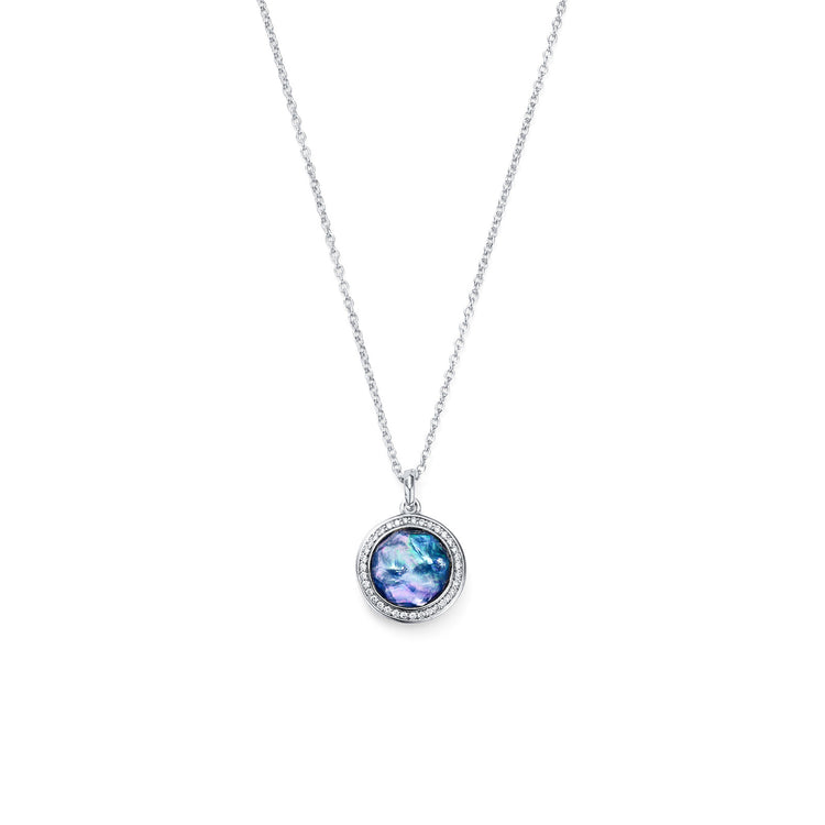 Mini Pendant Necklace in Eclipse with Diamonds