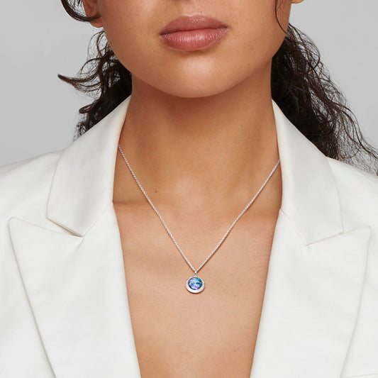 Mini Pendant Necklace in Eclipse with Diamonds