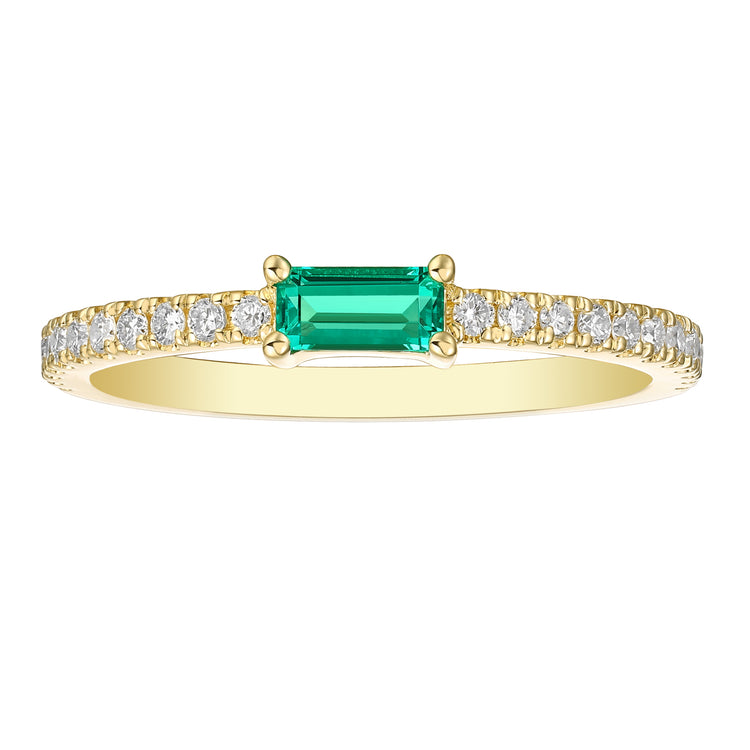 Lab Grown Emerald & Diamond Band