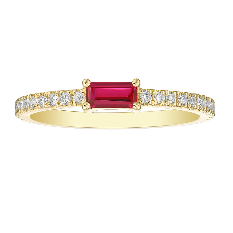 Lab Grown Ruby & Diamond Band