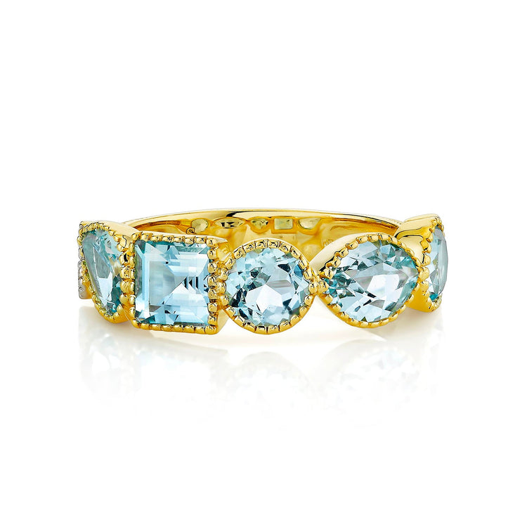 Sky Blue Topaz Band with Diamonds