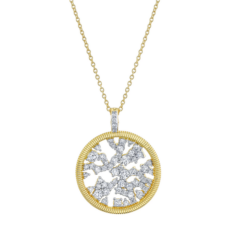 18k Yellow Gold Diamond Celestial Necklace