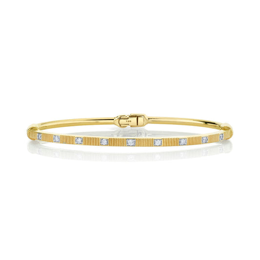 18k Yellow Gold Strie Bangle