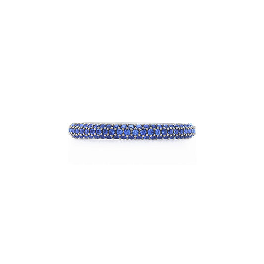 Moonlight 3-Row Ring with Pavé Sapphires