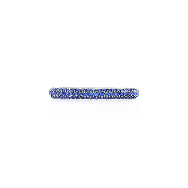 Moonlight 3-Row Ring with Pavé Sapphires