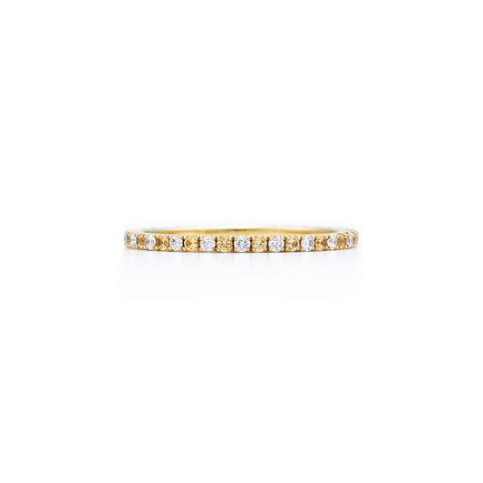 Kwiat Stackable Slim Ring with Diamonds and Yellow Sapphires