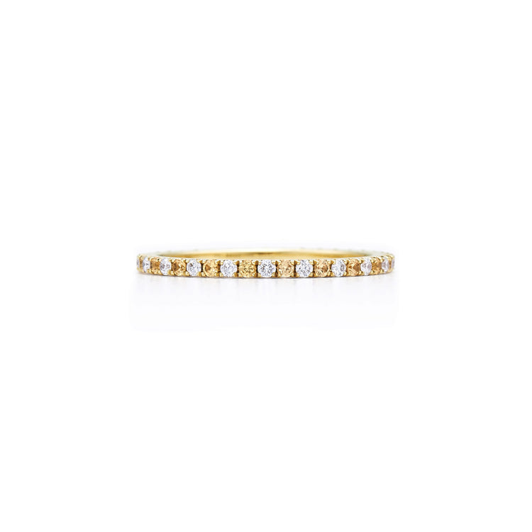 Kwiat Stackable Slim Ring with Diamonds and Yellow Sapphires