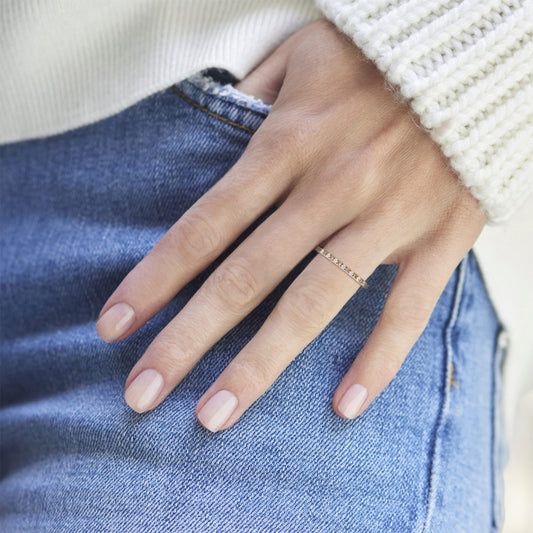 Kwiat Stackable Slim Ring with White and Brown Diamonds