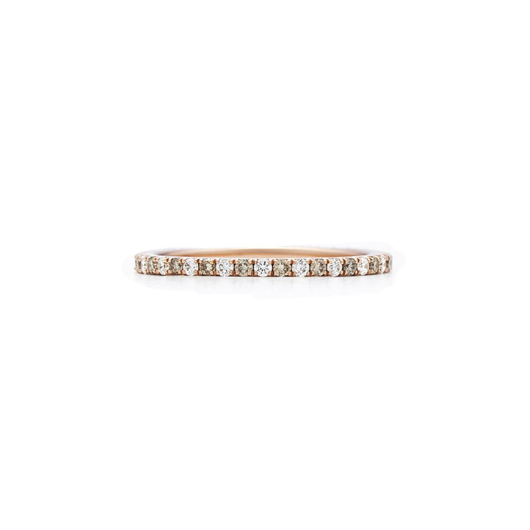 Kwiat Stackable Slim Ring with White and Brown Diamonds