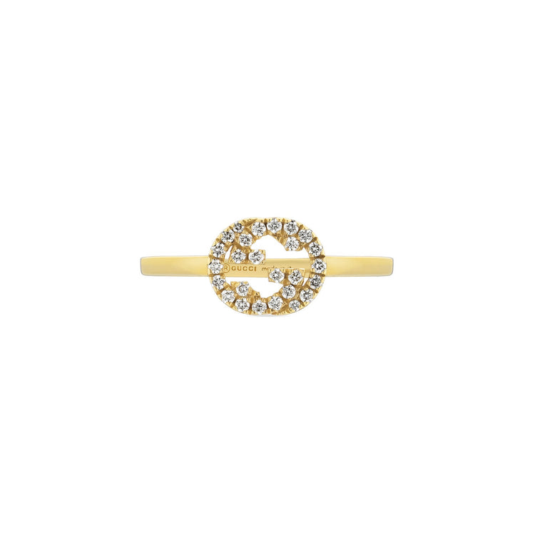 Interlocking G Ring with Diamonds