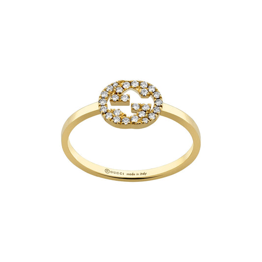 Interlocking G Ring with Diamonds