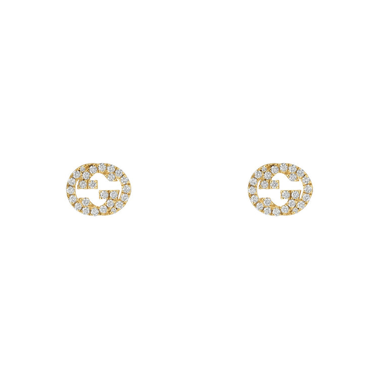 Interlocking G Stud Earrings with Diamonds