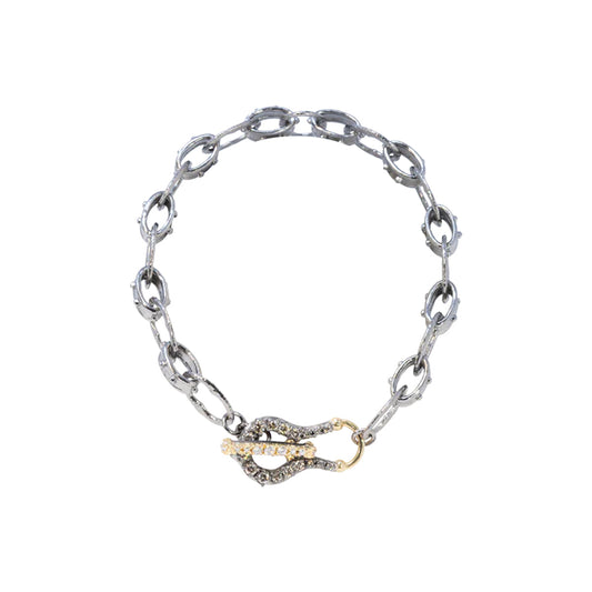 Open Link Bracelet with Toggle Clasp