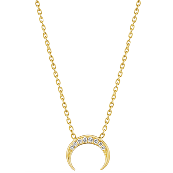 18k Yellow Gold Sleeping Moon Pendant