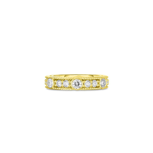 18k Yellow Gold Diamond Florentine Band