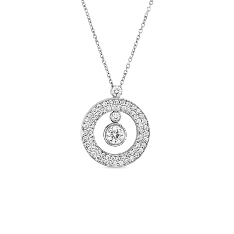 18k White Gold Cento Diamond Mini O Pendant