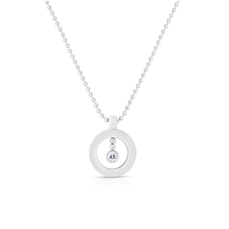 18k White Gold Cento Diamond O Necklace