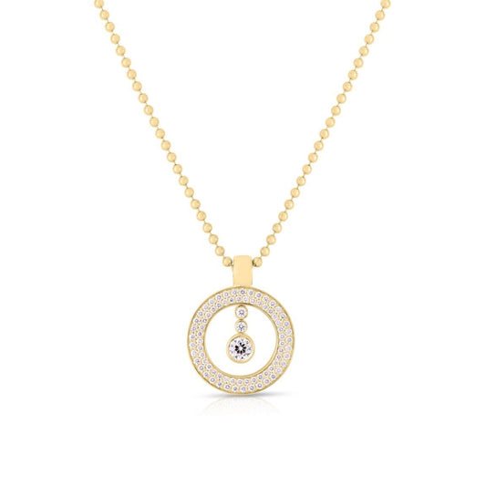 18k Yellow Gold Cento Diamond Baby O Pendant