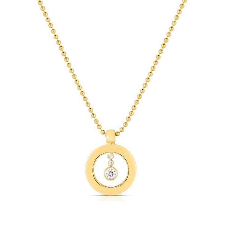 18k Yellow Gold Cento Diamond O Necklace