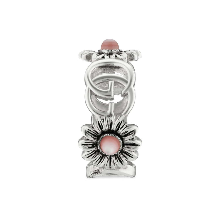 Double G Flower Ring with Pink Mother of Pearl