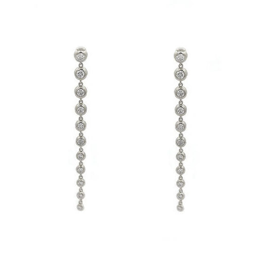 Diamond Bezel Drop Earrings