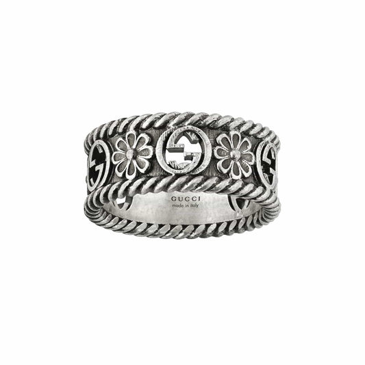 Interlocking G Flower Ring (Size 14)