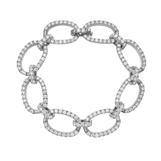 Diamond Oval Link Bracelet