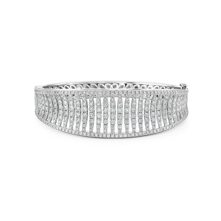 18k White Gold Birdcage Cuff Bracelet