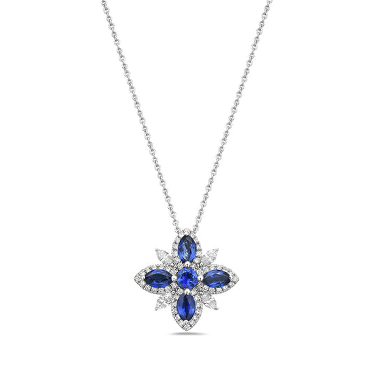 18k White Gold Sapphire Pendant