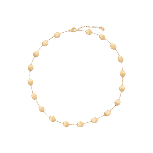 18K Yellow Gold Large Bean Adjustable Necklace