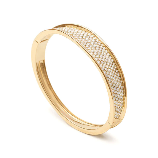 Lunaria Pavé Diamond Cuff in Yellow Gold