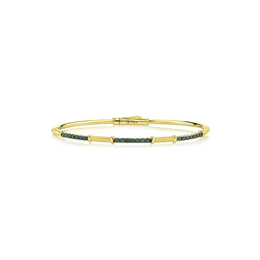 18k Yellow Gold Enhanced Blue Diamond Bracelet