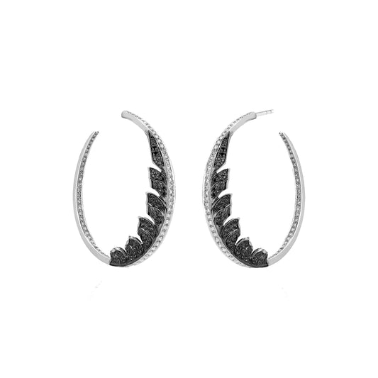 Magnipheasant Plume Hoop Earrings