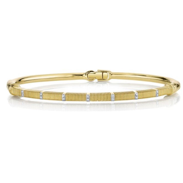 18K Yellow Gold Diamond Bangle Bracelet