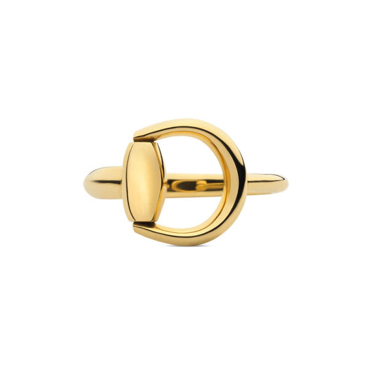 18K Yellow Gold Horsebit Ring (Size 6.5)