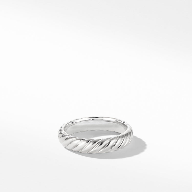 Cable Band Ring in 18K White Gold - David Yurman- Diamond Cellar