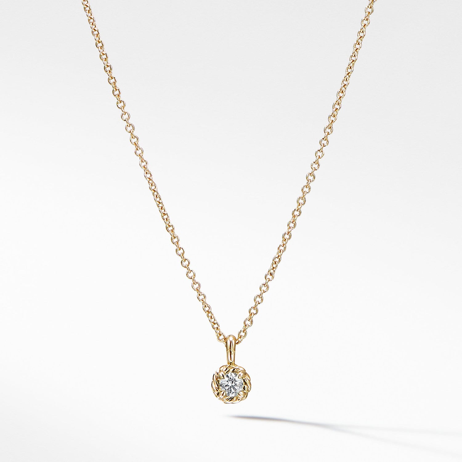 Cable Collectibles Kids Necklace Birthstone Necklace with Diamond in 18K Gold, 3mm - David Yurman- Diamond Cellar