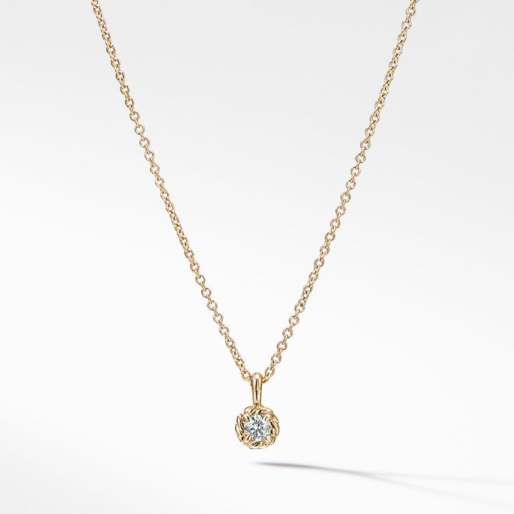 Cable Collectibles Kids Necklace Birthstone Necklace with Diamond in 18K Gold, 3mm - David Yurman- Diamond Cellar